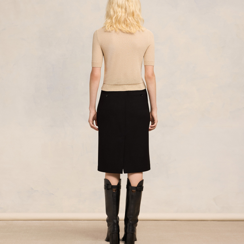 (Women) Ami Paris AMIPARIS SS24  Fitted Khaki Crewneck Knit Short Sleeve Tee. FTS037KN0044-721 圖 4