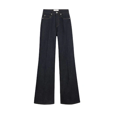 (Women) Ami Paris AMIPARIS SS24 Flared High-Waisted Indigo Denim Jeans FTR420-DE0011402
