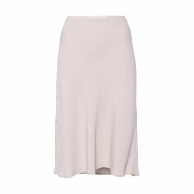 (Women) Ami Paris AMIPARIS SS24 Solid Elastic Waist Midi Skirt Women’s Light Beige Casual Skirt FSK221AC0009