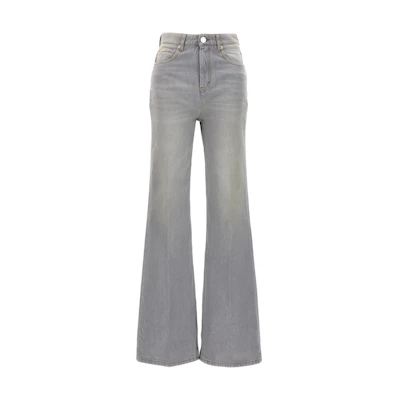 (Women) Ami Paris AMIPARIS Washed Low-Rise Loose Flare Jeans Women - Gray. FTR420DE00190-554