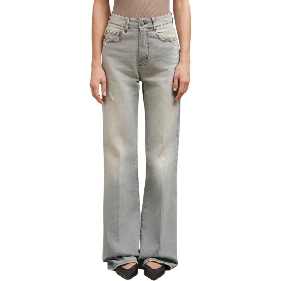 Lookbook (W) Ami Paris AMIPARIS 女士灰色低腰宽松喇叭牛仔裤 水洗款 FTR420DE00190-554