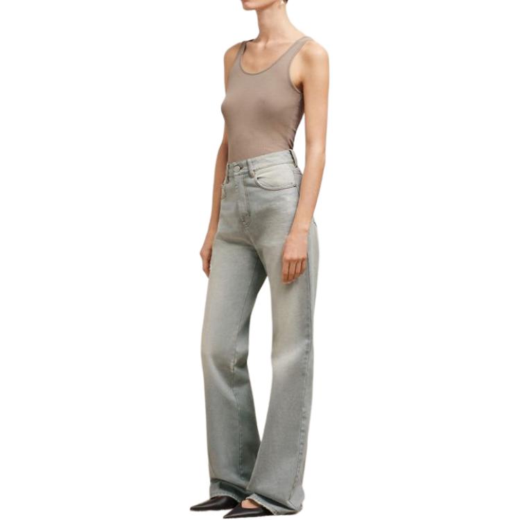 Purchase (W) Ami Paris AMIPARIS 女士灰色低腰宽松喇叭牛仔裤 水洗款 FTR420DE00190-554