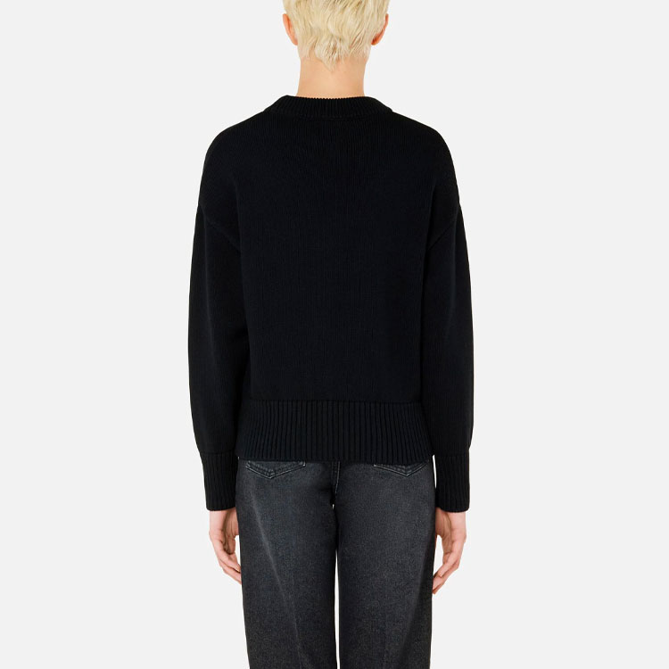 (Women) AMI Paris FW21  Black Knit Sweater with Red Heart Logo. A21FK009-016001 圖 4