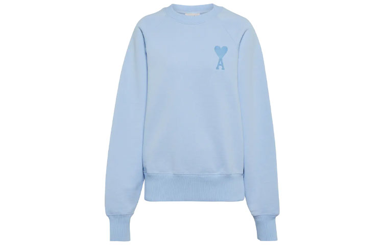 (Women) AMI Paris FW21  Light Blue Sweatshirt with Heart Logo Embroidery. E22USW-002747 圖 2