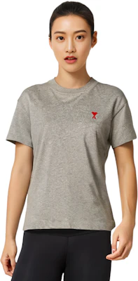 (W) AMI Paris FW21 Ami de Coeur Heart Crewneck Oversized T-Shirt Wanita Kelabu A21FJ109723-055 Sizing (W) AMI Paris FW21 Ami de Coeur Heart Crewneck Oversized T-Shirt Wanita Kelabu A21FJ109723-055