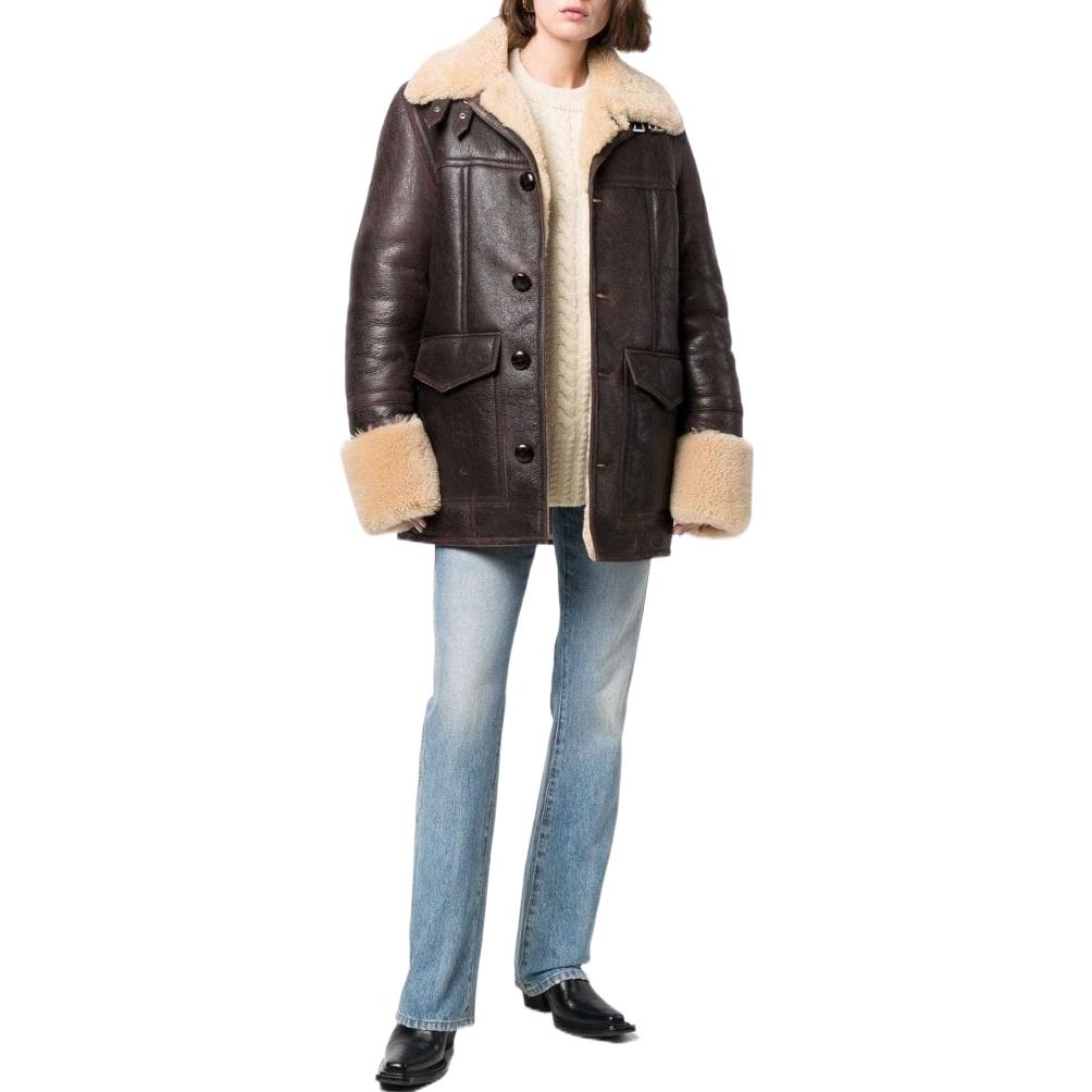 (Women) AMI PARIS FW22  Brown Patchwork Single-Breasted Casual Jacket. UJK217-543200 圖 3