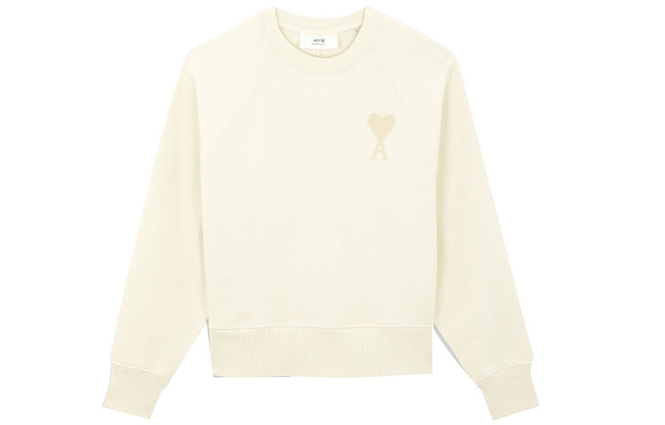 (Women) AMI Paris Heart Logo Sweatshirt  Off-White E21FJ028747-150 圖 2