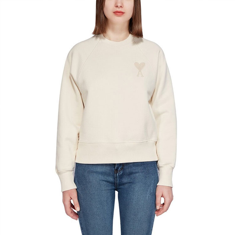 (Women) AMI Paris Heart Logo Sweatshirt  Off-White E21FJ028747-150 圖 3
