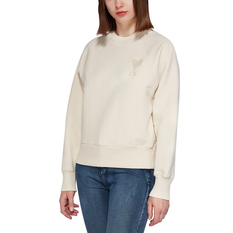 (Women) AMI Paris Heart Logo Sweatshirt  Off-White E21FJ028747-150 圖 5