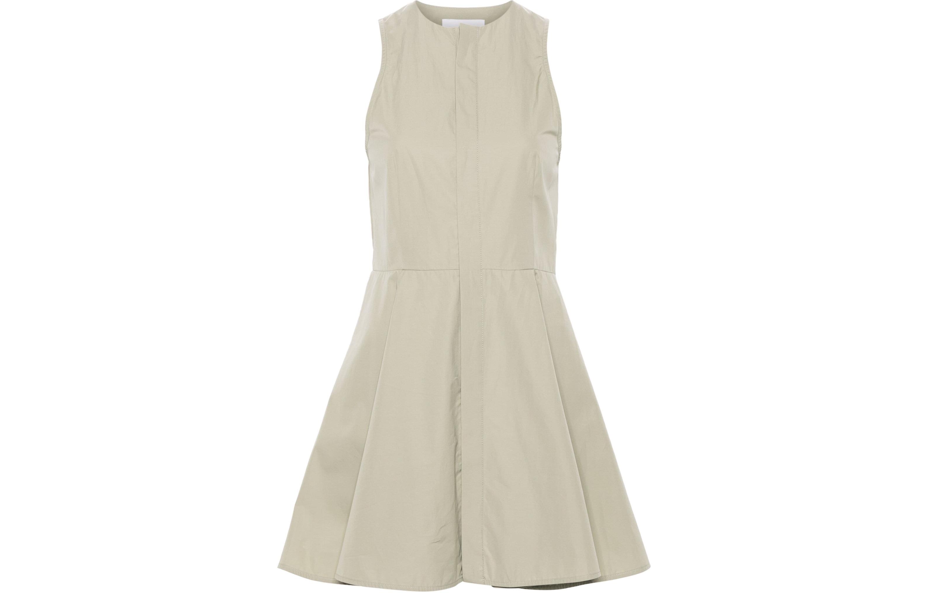 Order (W) AMI Paris Gaun Tanpa Lengan Tekstur Minimal Wanita Hijau Sage Padang Pasir FDR116CO0063-SAGE GREEN