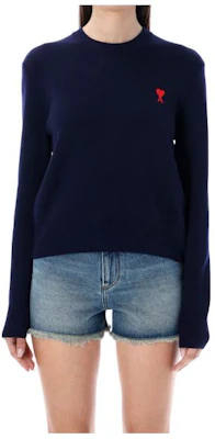 (W) 아미 파리 네이비 블루 크루넥 긴팔 스웻셔츠 UTS200701-491 Order (W) 아미 파리 네이비 블루 크루넥 긴팔 스웻셔츠 UTS200701-491