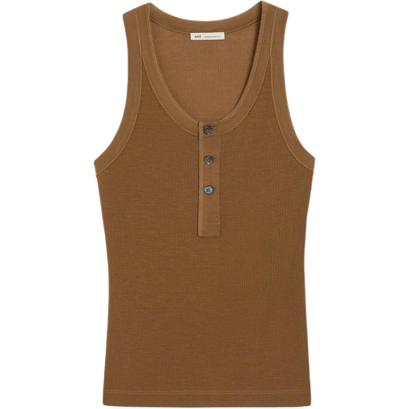 (Women) AMI PARIS Slim Fit Minimalist Versatile Tank Top FTP800JE0129-216
