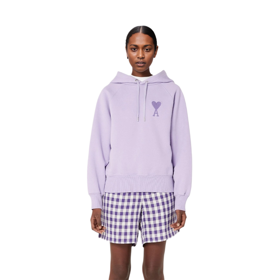 (Women) AMI Paris SS21 Purple Logo Heart Graphic Oversized Hoodie . E21FJ058747-504 圖 3