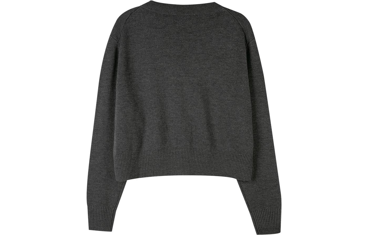 Lookbook (W) AMI Paris SS23 灰色V領愛心針織毛衣開襟長袖外套. FKC010001-055