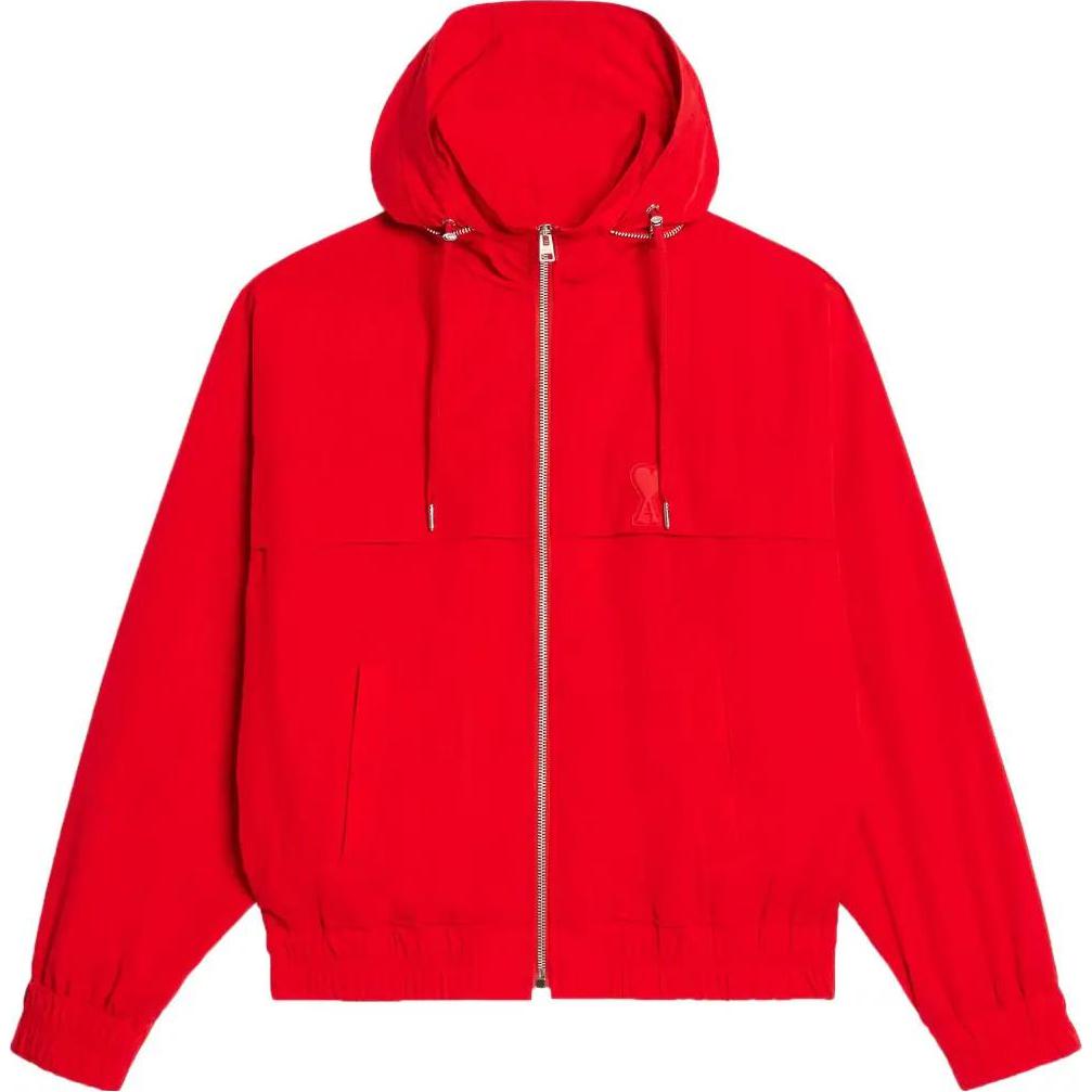 (Women) AMI Paris SS23 Solid Zip Hoodie Jacket Women’s Bright Red. UJK048276-681