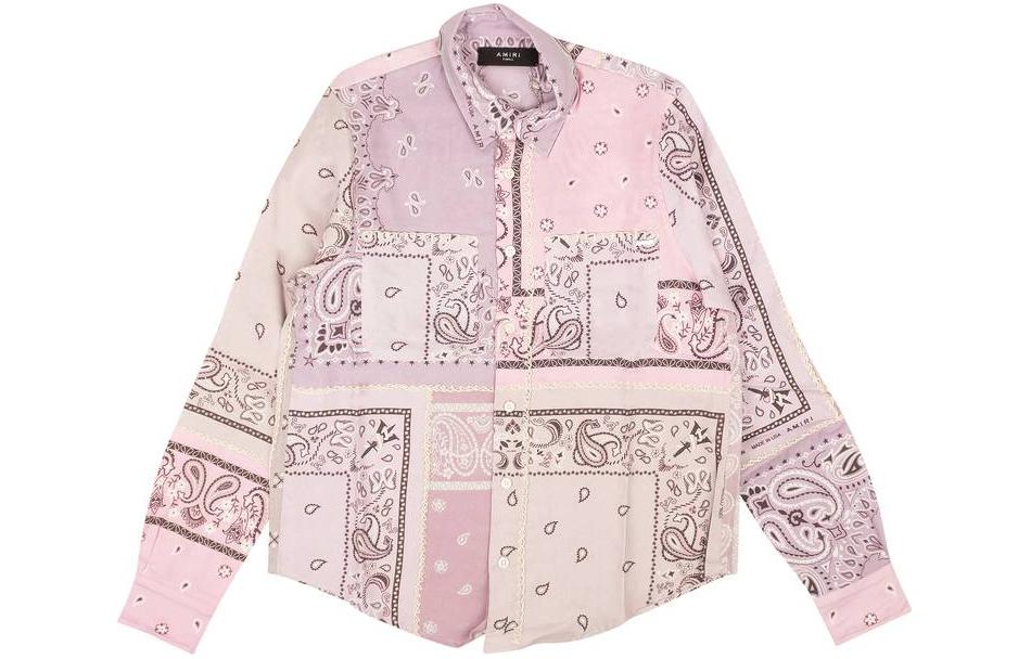 Order (W) AMIRI SS23 粉色圖案印花襯衫扣上衣. Y0W06472PD-LAVE