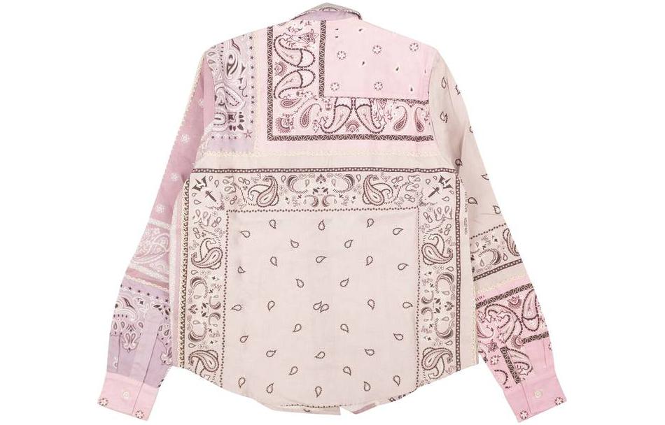 Lookbook (W) AMIRI SS23 粉色圖案印花襯衫扣上衣. Y0W06472PD-LAVE