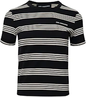 (Women) Ann Andelman Letter Print Striped Crewneck Short Sleeve T-Shirt Women Black CC5724TS0394 (Women) Ann Andelman Letter Print Striped Crewneck Short Sleeve T-Shirt Women Black CC5724TS0394