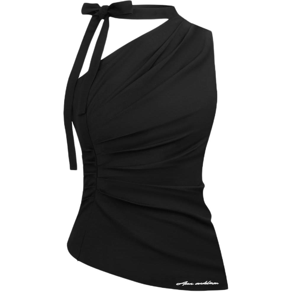 (Women) Ann Andelman Ruched Halter Neck Tie Tank Top Women AA26BX3023