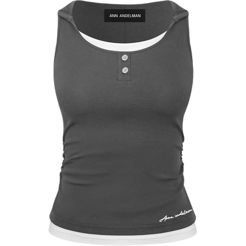 (Women) Ann Andelman Sleeveless Colorblock Hoodie Tank Top Casual Fit AA25BX2033