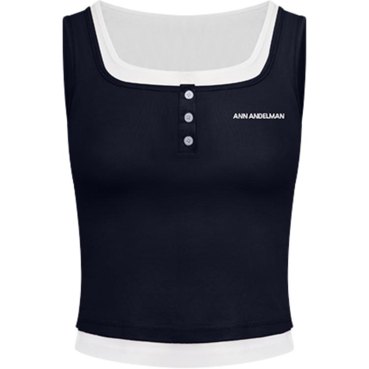 (Women) Ann Andelman Slim Fit Crop Tank Top with Square Neck Design AA25BX1500