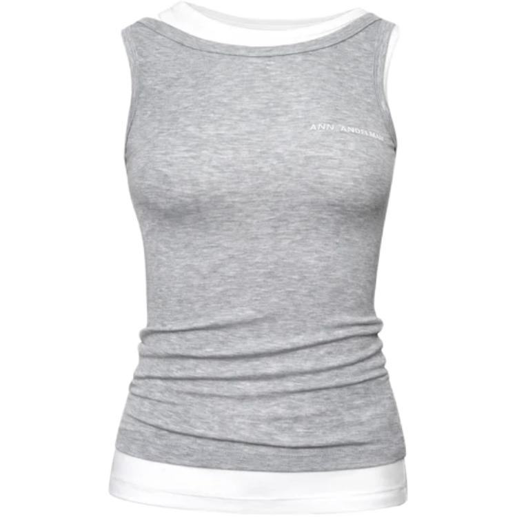 (Women) Ann Andelman Slim Fit Patchwork Pullover Comfort Tank Top 51819833098610