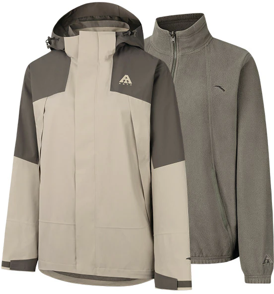 women-anta-3-in-1-hooded-waterproof-outdoor-jacket-deep-green-beige-962447601-1