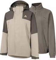 (Women) Anta 3-in-1 Hooded Waterproof Outdoor Jacket Deep Green/Beige 962447601-1 (Women) Anta 3-in-1 Hooded Waterproof Outdoor Jacket Deep Green/Beige 962447601-1