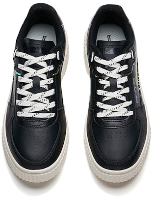 Anta安踏 塗鴉百搭休閒 減震防滑耐磨 低筒 板鞋 女款 黑 Lookbook Anta安踏 塗鴉百搭休閒 減震防滑耐磨 低筒 板鞋 女款 黑