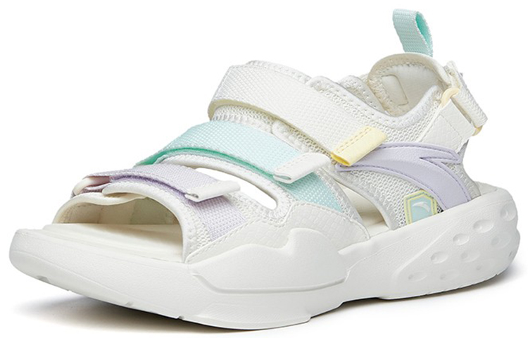 (W) Anta BaDao Velcro Sport Sandals 'White Blue Purple' 圖 2