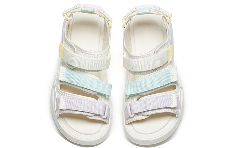 (W) Anta BaDao Velcro Sport Sandals 'White Blue Purple' 圖 3