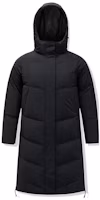 (Women) Anta Black Winter Hooded Puffer Jacket with Letter Print Design 962247905-1 (Women) Anta Black Winter Hooded Puffer Jacket with Letter Print Design 962247905-1