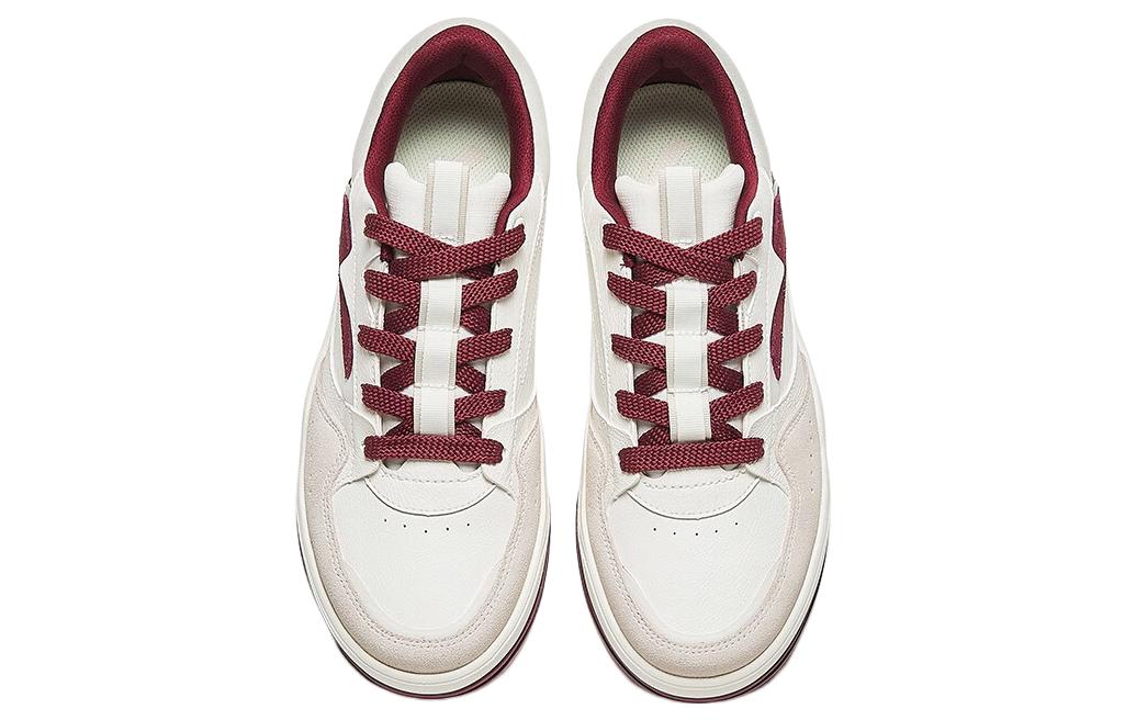 Lookbook 安踏 C37 系列 厚底增高 防滑耐磨 低帮 板鞋 女款 白紅灰