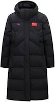 (Women) ANTA Champion All-Weather Long Down Jacket Black with Flag Embroidery. 162140904-2 (Women) ANTA Champion All-Weather Long Down Jacket Black with Flag Embroidery. 162140904-2