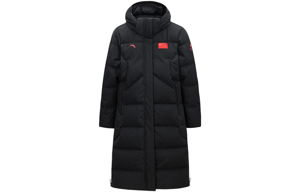 Order (Women) ANTA Champion All-Weather  Long Down Jacket Black with Flag Embroidery. 162140904-2