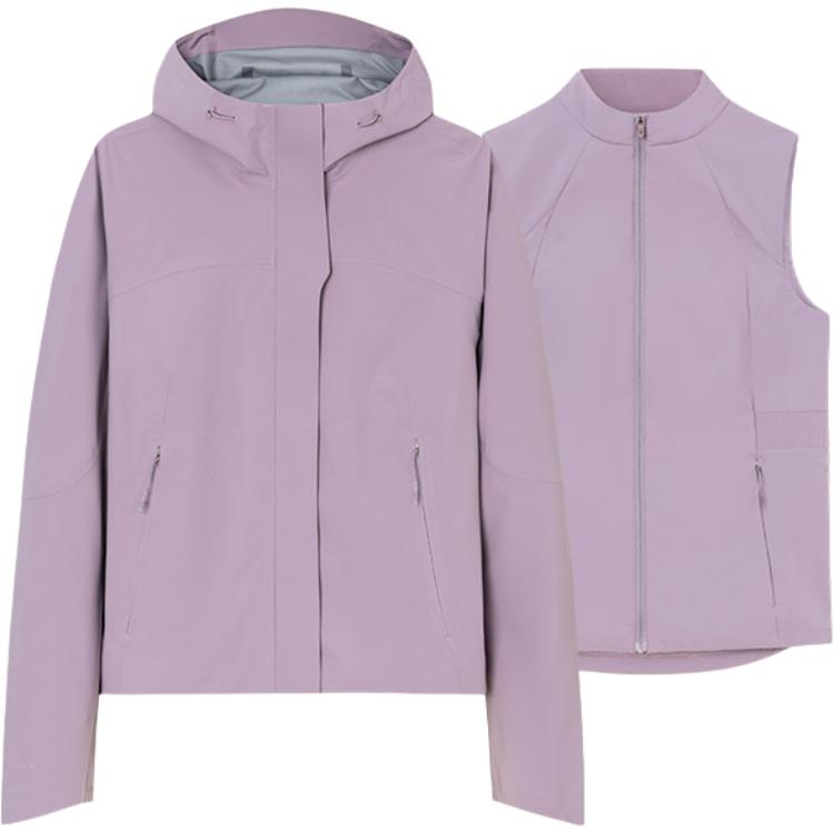 (Women) Anta Champion Series  Purple Zip Hoodie Jacket Two-Piece Breathable Set. 162410609-5