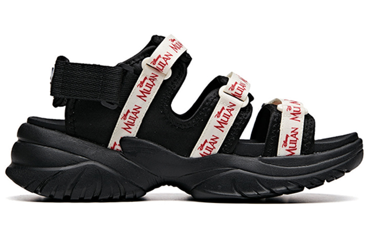 Order (W) Anta Disney x Mulan 'Sandal Rata Hitam dan Putih Pita Ajaib Terbuka' 922027032-5