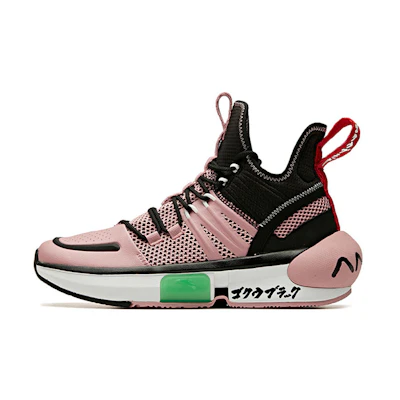 (W) Anta Dragon Ball Shock-Absorbing Non-Slip Wear-Resistant Low-Top Basketball Sneakers 'Black Pink'