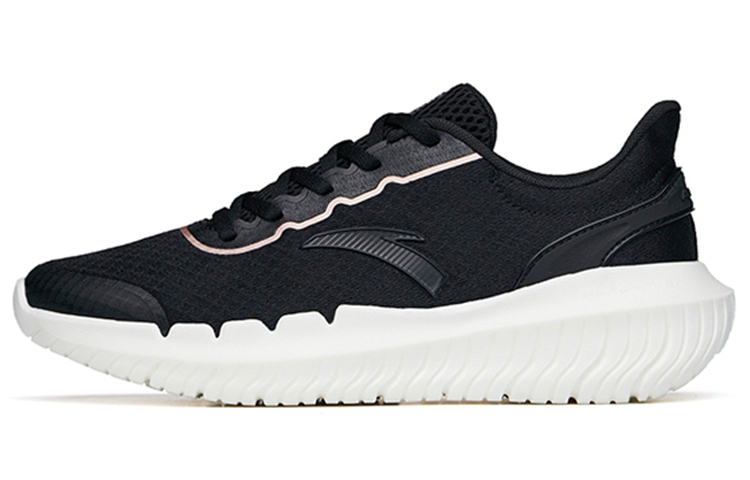 (W) Anta Easy Series 'Black Mesh Low-Top Trainer'