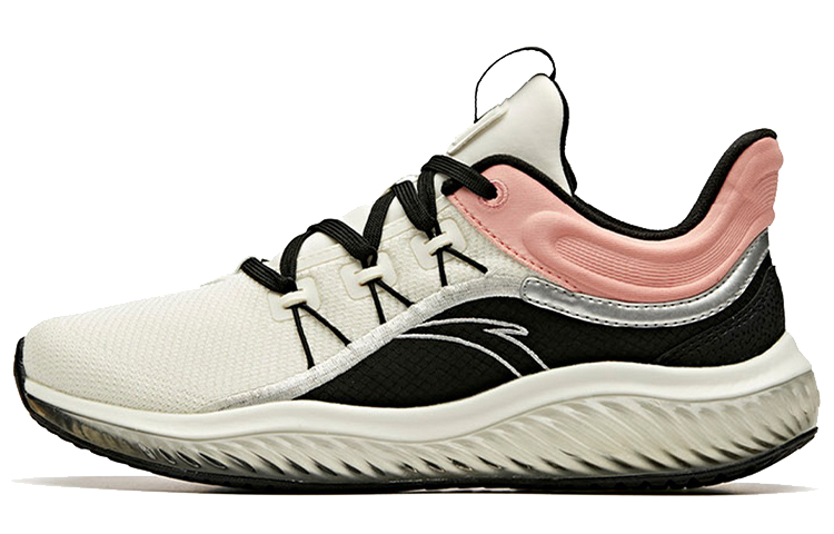 (W) Anta Elastic Rubber Running Shoe 'White Black Pink'