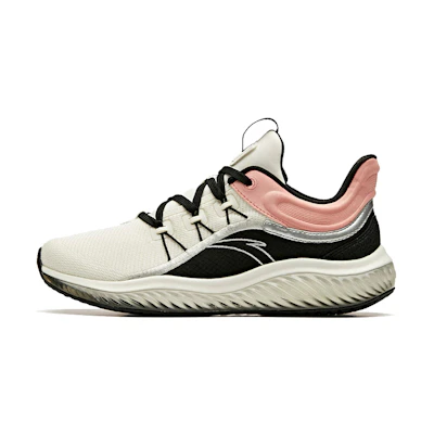 (W) Anta Elastic Rubber Running Shoe 'White Black Pink'