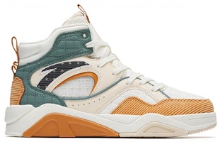 Anta安踏 烈焰3.0 厚底悠閒 防滑耐磨 高筒 板鞋 女款 白橙綠 Order Anta安踏 烈焰3.0 厚底悠閒 防滑耐磨 高筒 板鞋 女款 白橙綠