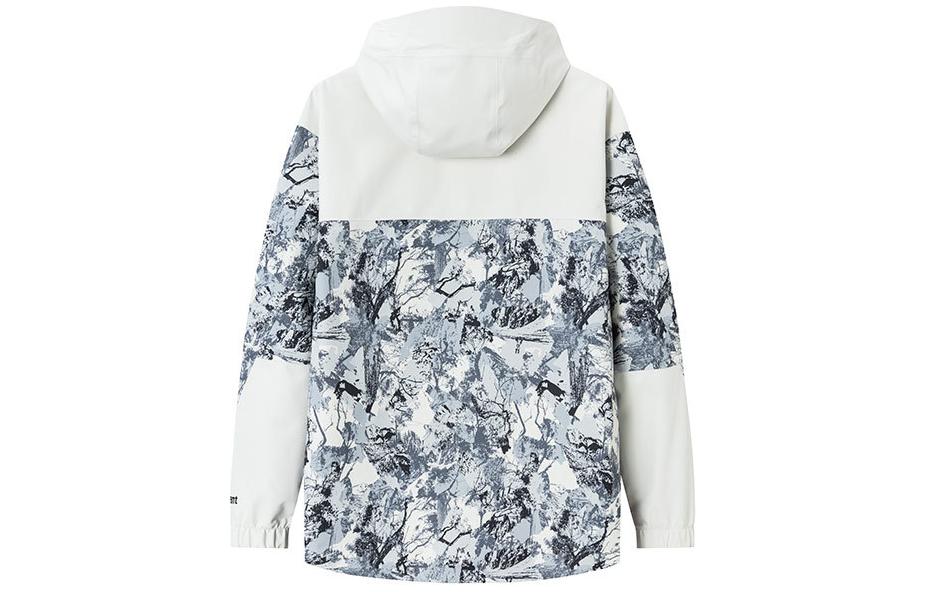 Lookbook (W) 安踏半拉链连帽防水户外夹克 白色/图案印花 162416607-1