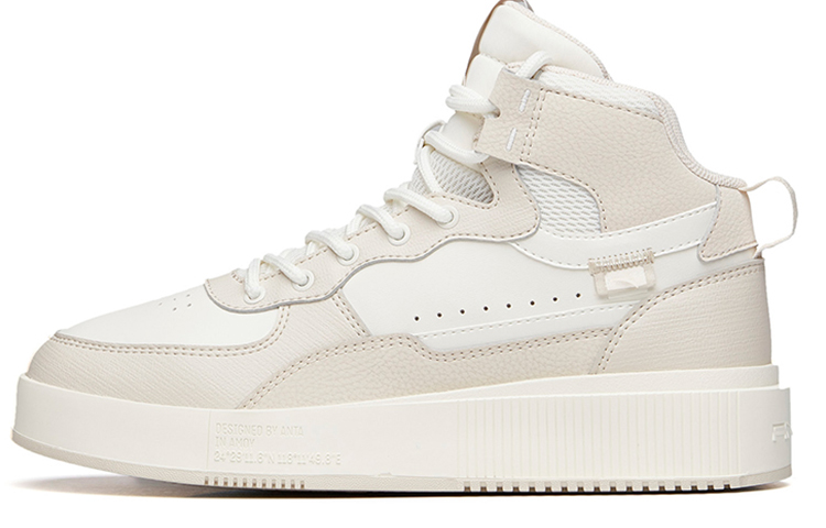 (Women) Anta High-Top Platform Sneakers 'White Grey' 922238011-3