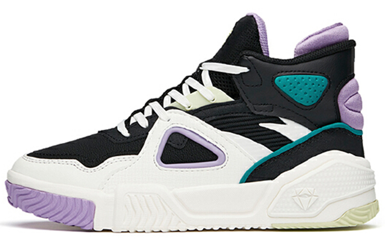 (Women) Anta High-Top Sneakers 'Black White Purple' 122148088-3