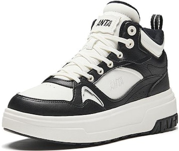 Anta安踏 運動休閒 舒適百搭風範 減震 防滑耐磨 高筒 板鞋 女款 白黑色 Order Anta安踏 運動休閒 舒適百搭風範 減震 防滑耐磨 高筒 板鞋 女款 白黑色
