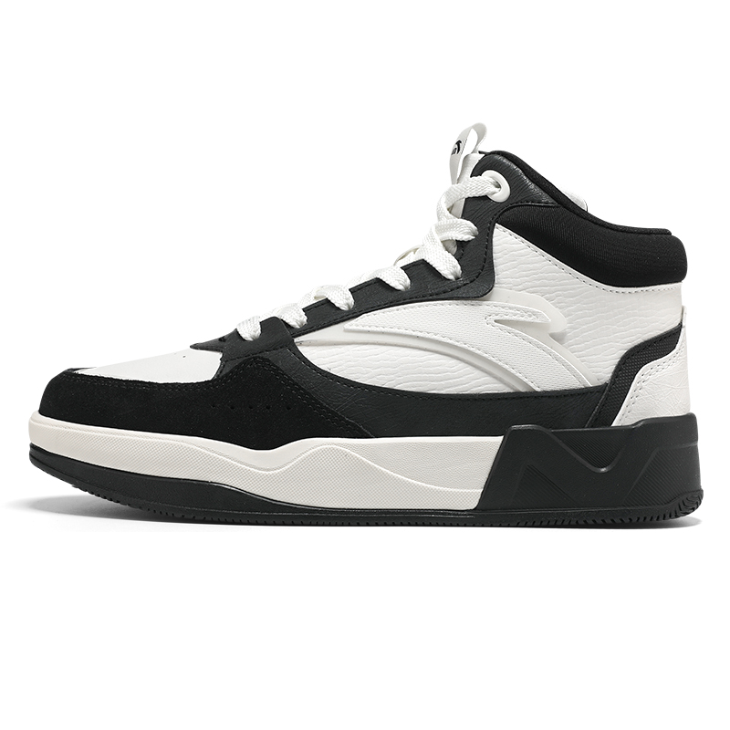 (Women) Anta High Top Skateboarding Shoes 'Black White' 922348081-3