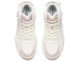 安踏 耐磨透氣 高幫 板鞋 女款 藕灰白 Lookbook 安踏 耐磨透氣 高幫 板鞋 女款 藕灰白