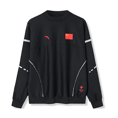 (Women) Anta Highlight Series Black Pullover Crewneck Sweatshirt 162210728-1