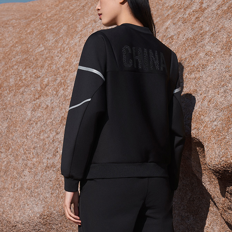 Details for (W) 安踏 Highlight 系列黑色套頭圓領運動衫 162210728-1